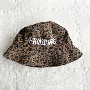 David & Young brown leopard print bucket hat, one size